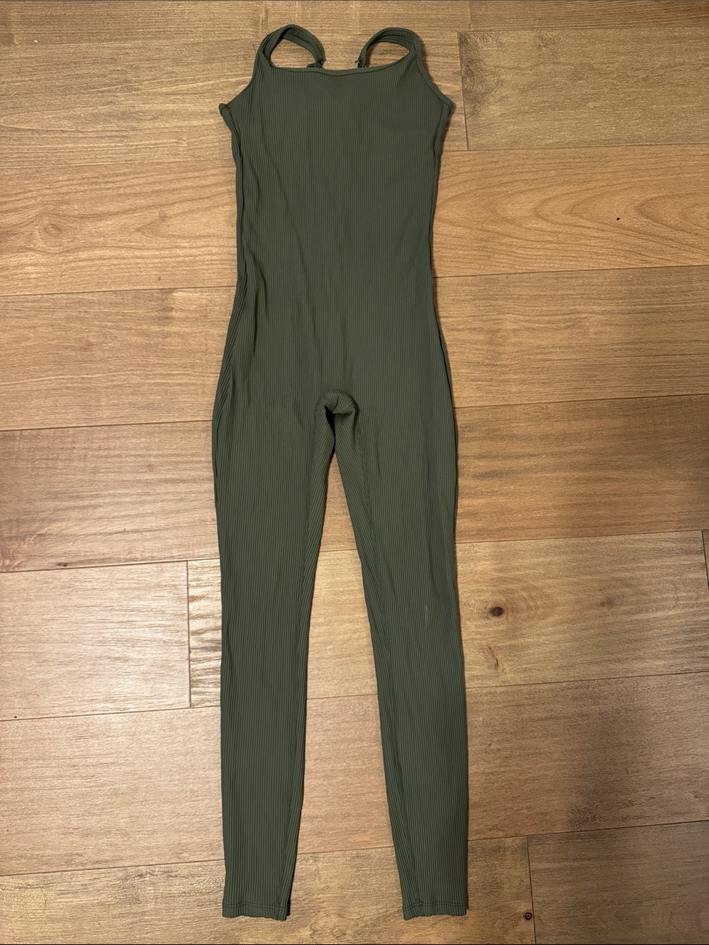 Forever 21 Olive Ribbed Tank Jumpsuit